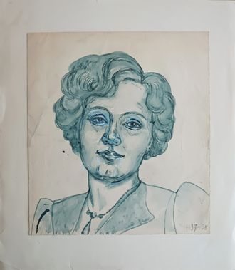 "Автопортрет" бумага акварель Смирнова Н.В. 1937 год