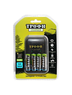 Зарядное устройство Трофи TR-120 AA + 4 аккумулятора АА HR6 2300mAh 824122