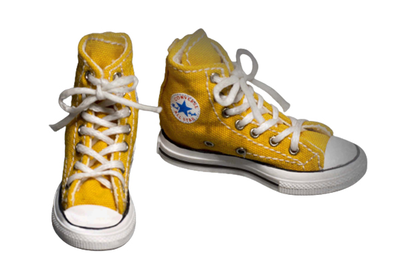 Женские кеды (желтые) 1/6 hand-made high-top canvas women's shoes (WK-88007C) - WOLFKING