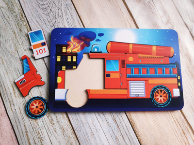 Пазл - конструктор "Пожарная машина"