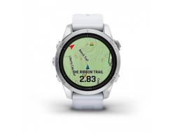 Умные часы Garmin Epix Pro (Gen 2) Standard Edition 42 мм, серебристый корпус, белый ремешок 010-02802-01