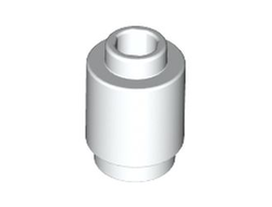 Brick, Round 1 x 1 Open Stud, White (3062b / 306201)