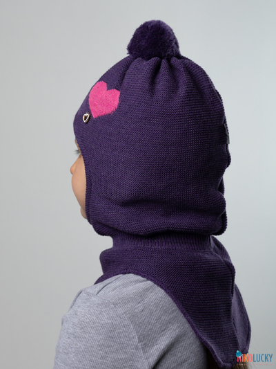 Шапка-шлем 21101-12 подклад 100% полиэстер, баклажановый 54-56