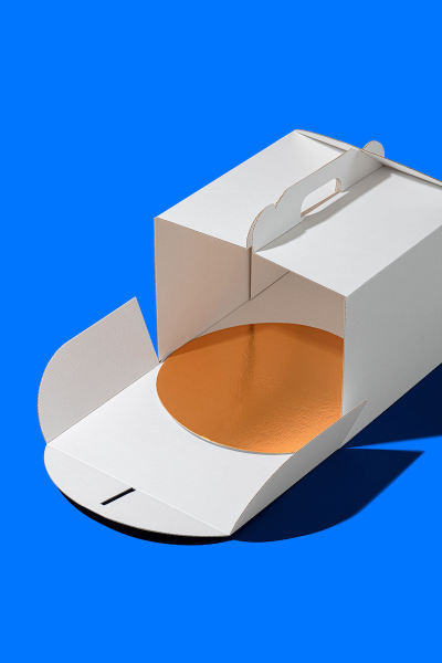 Коробка для торта б/о с/р (МГК, белая), 240*240*200мм