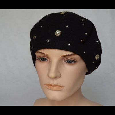 Vizio берет 3633 черный фетровый женский Италия