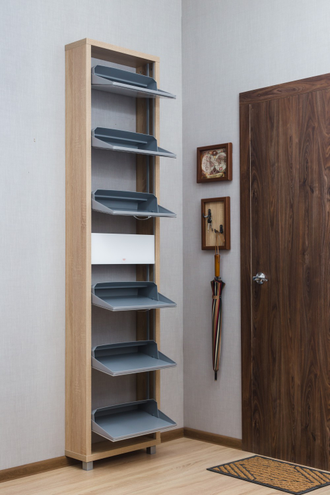 Обувница Айрон-6 Плюс (фасад стекло Белое)