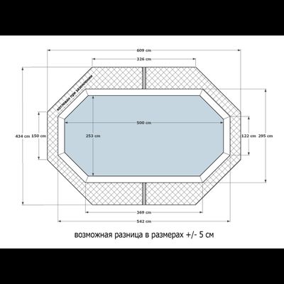Деревянный морозоустойчивый бассейн "Баргузин" 500 х 250 х 145 см Кристалл