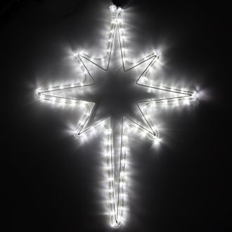 Фигура из дюралайта "Рождественская звезда", 90 светодиодов, 52 см, соединяемая (до 10 шт.), уличная, белый
