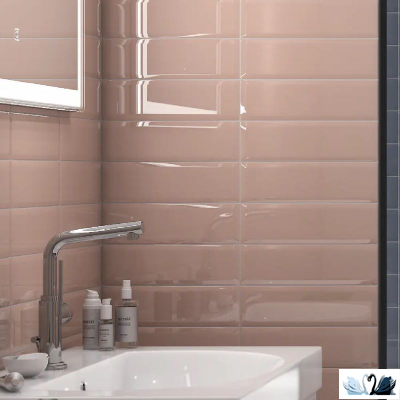 Керамическая плитка Kerama Marazzi Аккорд розовый светлый грань 8.5x28.5 см глянцевый