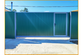 Откатные ворота из профнастила