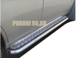 Пороги с накладным листом  d53 для Lexus NX200/NX300 2017-