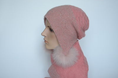 Розовый вязаный шарф Италия Vizio 5123