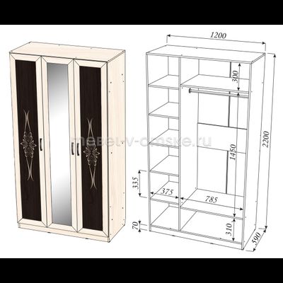 Шкаф Рио 3-х дверный с фотопечатью