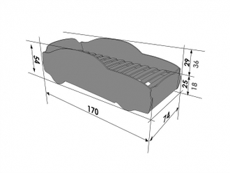 Кровать-машина "Мустанг" черный