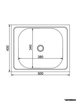 Мойка нержавеющая накладная MIXLINE 40х50 0,4мм выпуск 1 1/2 глубина 16см