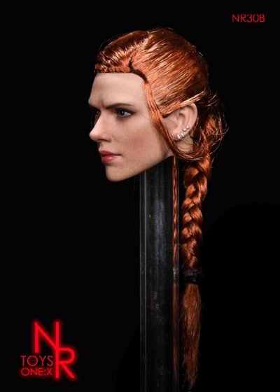 Женская голова (скульпт) - Черная Вдова, Наташа Романофф (коса) - 1/6 scale Female Agent Hair transplantation and braid head carving (NR30B) - NRTOYS