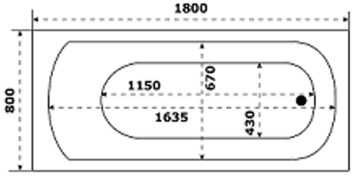 Акриловая ванна Bas Нирвана 180х80 каркас, слив-перелив