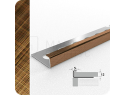 Профиль окантовочный для плитки Лука К 12НСК(304).2700.004 Кросс брашинг бронза