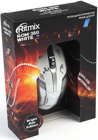 Проводная игровая мышь Ritmix ROM-360 (белая)