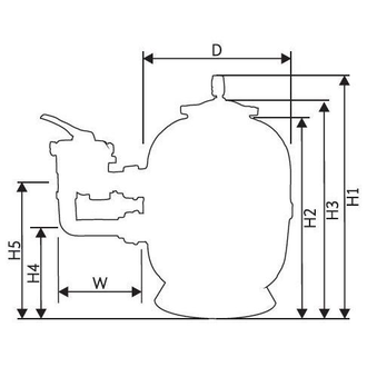 Фильтр FILTRONE LHB 615 мм, H=1500 мм, PE, с бок. 6-ти поз. клап. 11/2"