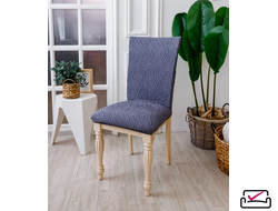 Чехол на стул Жаккард Волна Пепельный. Россия