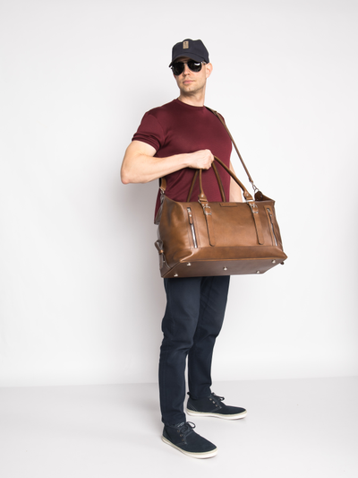 Кожаная дорожная сумка Bergamo Premium brown (арт. 4048-63)
