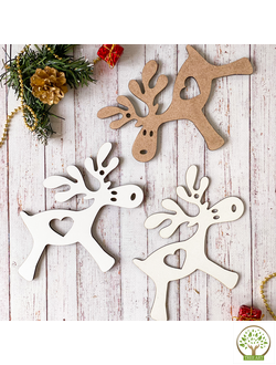 Ёлочное украшение  "Лосик" 16х15 см/МДФ т. 6 мм