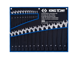 Набор комбинированных ключей, 6-32 мм, чехол из теторона, 26 предметов KING TONY 12D26MRN