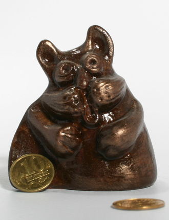 СУВЕНИР "ПОЮЩИЙ КОТ3" глазурь коричневая