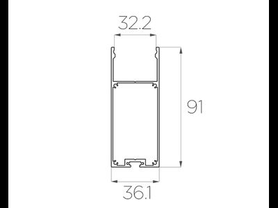 Алюминиевый профиль 4L-3590-S ANOD