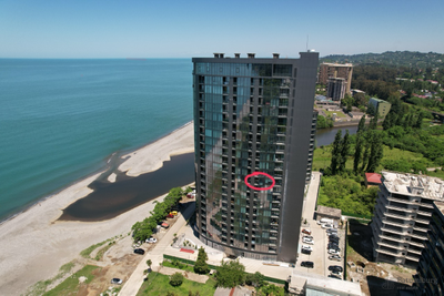 Студия с видом на море в долгосрочную аренду, пригород Батуми, 11-й этаж. До моря 50 метров!