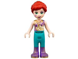 Friends Mia - Dark Purple and Gold Top, Dark Turquoise Pants, Dark Purple Boots with Gold Pattern, n/a (frnd462)