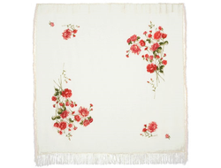 Павловопосадский платок Розы на снегу 1227-1