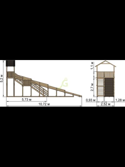Зимняя горка &quot;IgraGrad Snow Fox (Домик)&quot;, скат 10 м, без окраски