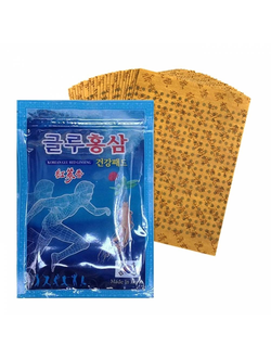 Пластырь обезболивающий Korean Glu Red Ginseng с красным женьшенем и глюкозамином, 20 шт