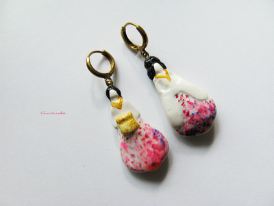 Восточная красавица. Серьги в восточном стиле - миниатюра из полимерной глины