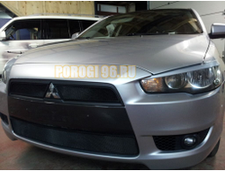 Защита радиатора Mitsubishi Lancer X 2007-2011 (3 части) black