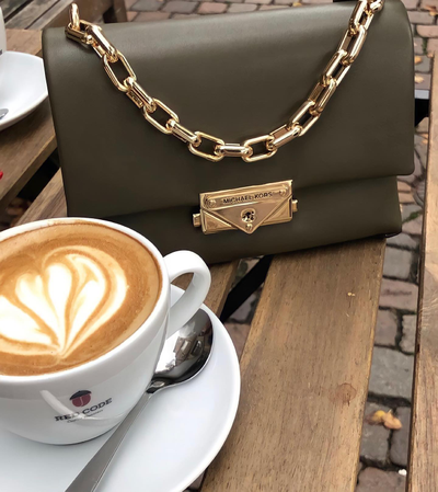 Сумка Michael Kors Cece с цепочкой серая