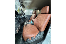 Mitsubishi Pajero IV (2006+) (экокожа ромб, темн.коричневый+темн.коричневый)