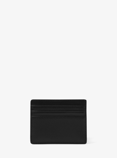 Кошелек MICHAEL KORS Harrison Crossgrain Leather Tall Card Case черный