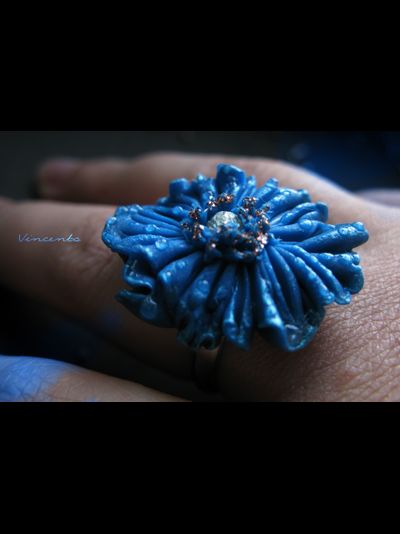 Синее кольцо &quot;Цвет Волшебства&quot; - необычное кольцо от Винсенто