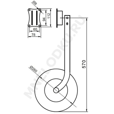 Колеса транцевые ИВ Ёжик 57 см НДНД оцинковка