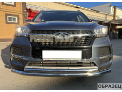 Защита переднего бампера двойная Папа Тюнинг d60/42 для Chery Tiggo 4 Pro 2022-