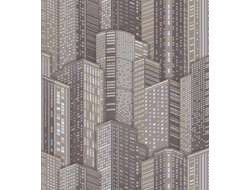 Сити 6332-9 обои дупл. с золотоми и  перл.(графит) [55730]