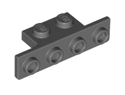 Bracket 1 x 2 - 1 x 4 with Two Rounded Corners at the Bottom, Dark Bluish Gray (28802 / 6271127)