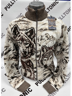Свитер на молнии волки 02