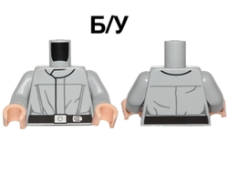 ! Б/У - Torso SW Imperial Crew Uniform Jumpsuit with Thin Black Belt Pattern / Light Bluish Gray Arms / Light Nougat Hands, Light Bluish Gray (973pb1805c01 / 6080393) - Б/У