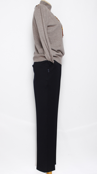 Брюки "Прямые" трикотажные т.синие р.48-58