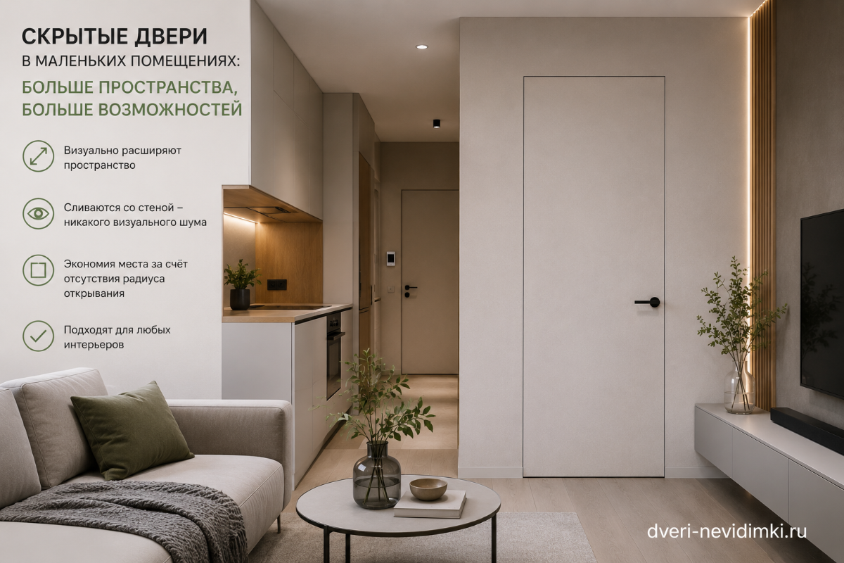 Подходят ли скрытые двери для маленьких помещений: революция эргономики или дизайнерская иллюзия