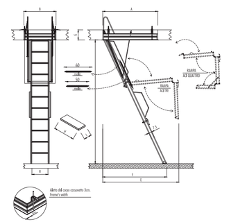 Складная чердачная лестница ACI 3